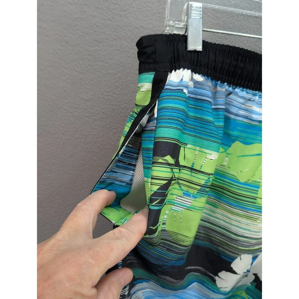 Speedo Board Shorts Men's Size M Floral Mesh Lined Swim Trunks Hawaiian Tropical